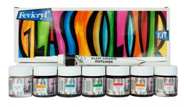 Fevicryl Glass Colour Kit (Solvent Based) - 85 ml